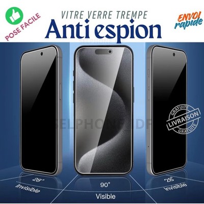 Verre Trempé pour iPhone Protection Anti Espion iPhone air 17 16P 15 14P 13 12