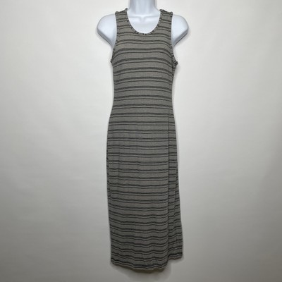 Marine Layer Lexi Daytime Midi Tank Dress Black White Stripe Size M