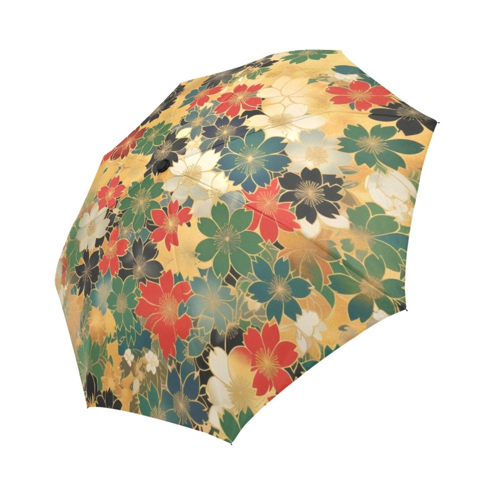 ちびた　FORME UMBRELLA Japanese Chiyogami Style Foldable Umbrella in Yellow Flower