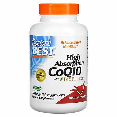 CoQ10 с высокой усвояемостью и биоперином, 400 мг, 180 растительных капсул