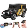 MOONTOY 1:64 Scale Mini Alloy Romote Control Car with LED Lights, 2.4Ghz Remote and App Control Toy Car, 3-Speed Adjustment Pocket Toy Car for Kids 4-8 Years and Adults (Black)