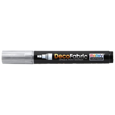 Uchida DecoFabric Opaque Paint Marker Chisel Tip-Metallic Silver - 6 Pack