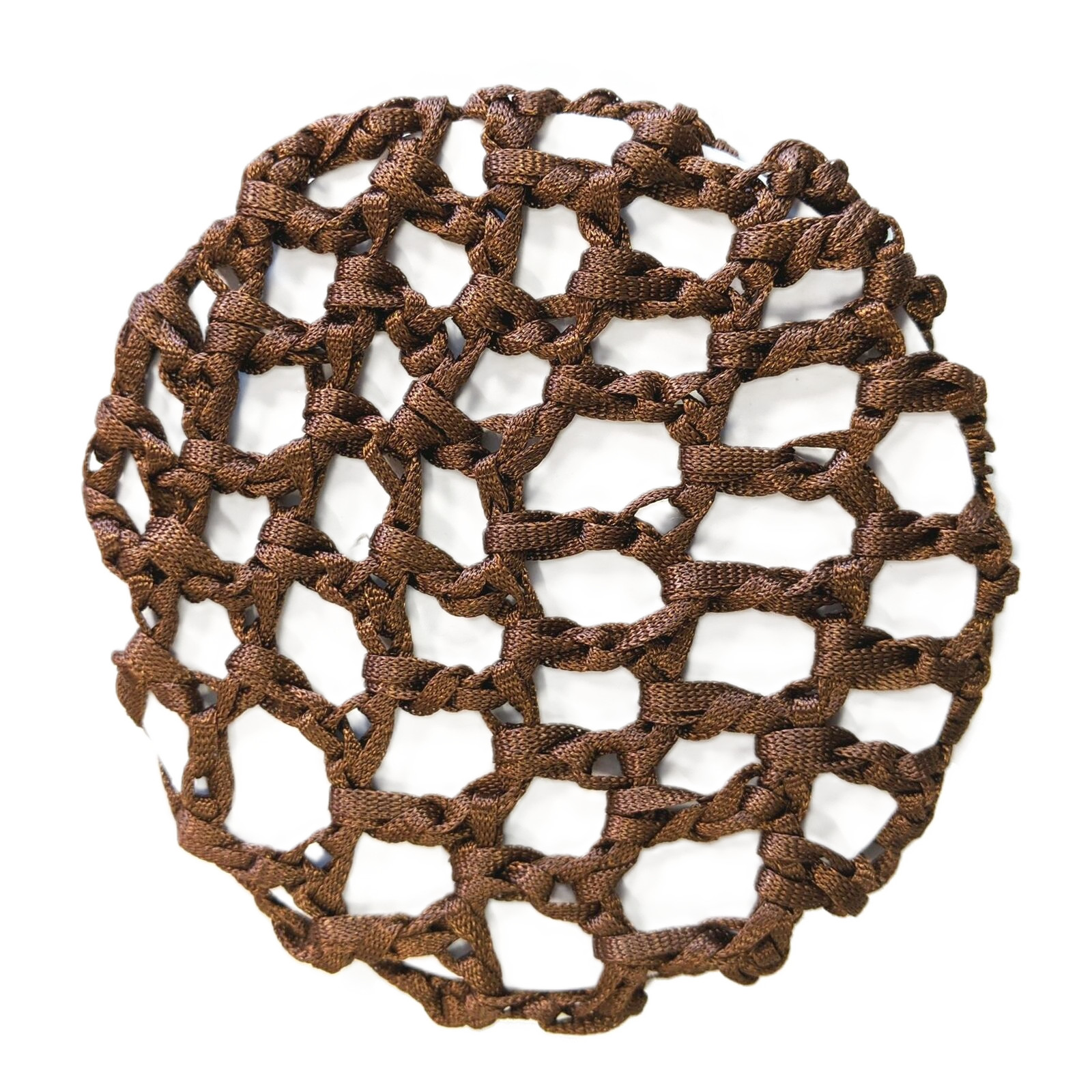 Brown Ribbon Knot Bun Net Hair Accessory for Dance Gymnastics