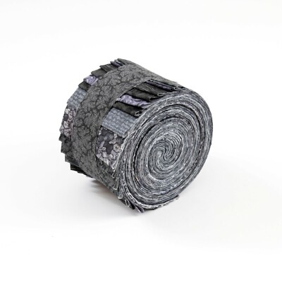 18-pc It's All Black Jelly Roll 2.5'' pre-cut 100% cotton fabric quilting strips