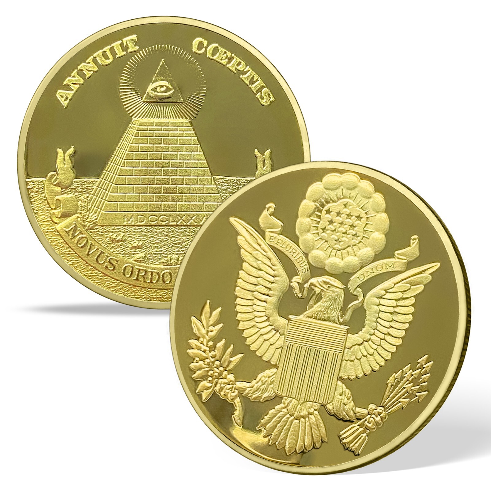 The Great Seal of the United States of America Challenge Coin Gold Finish Token