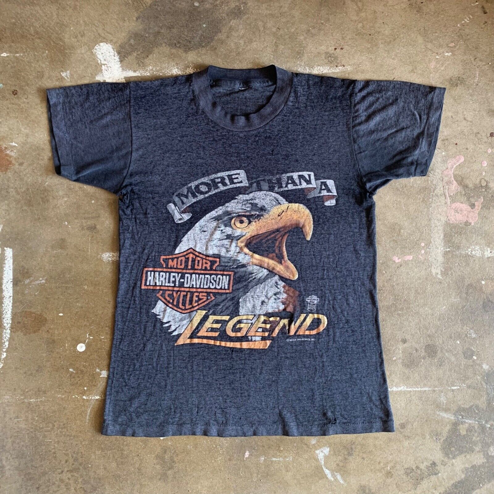 80s VINTAGE HARLEY DAVIDSON 3D EMBLEM BIKER T-SHIRT MEN SZ S 80s VINTAGE HARLEY DAVIDSON 3D EMBLEM BIKER T-SHIRT MEN SZ S