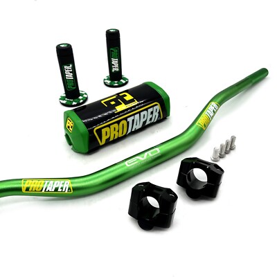 Original ''Evo'' PRO TAPER Handlebar Fat Bar DIRT BIKE 1 1/8'' ATV Quad GRIPS Pads
