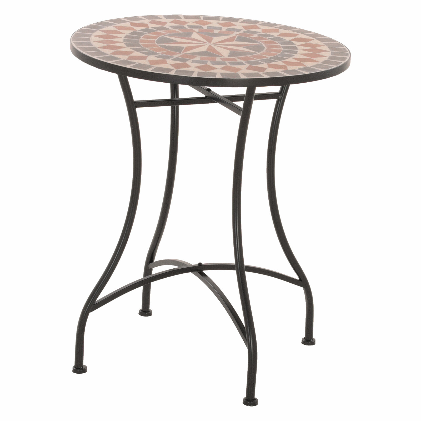 Raburg Mosaiktisch MAYLA in BEIGE/ORANGE/GRAU - Gartentisch, rund, 60cm