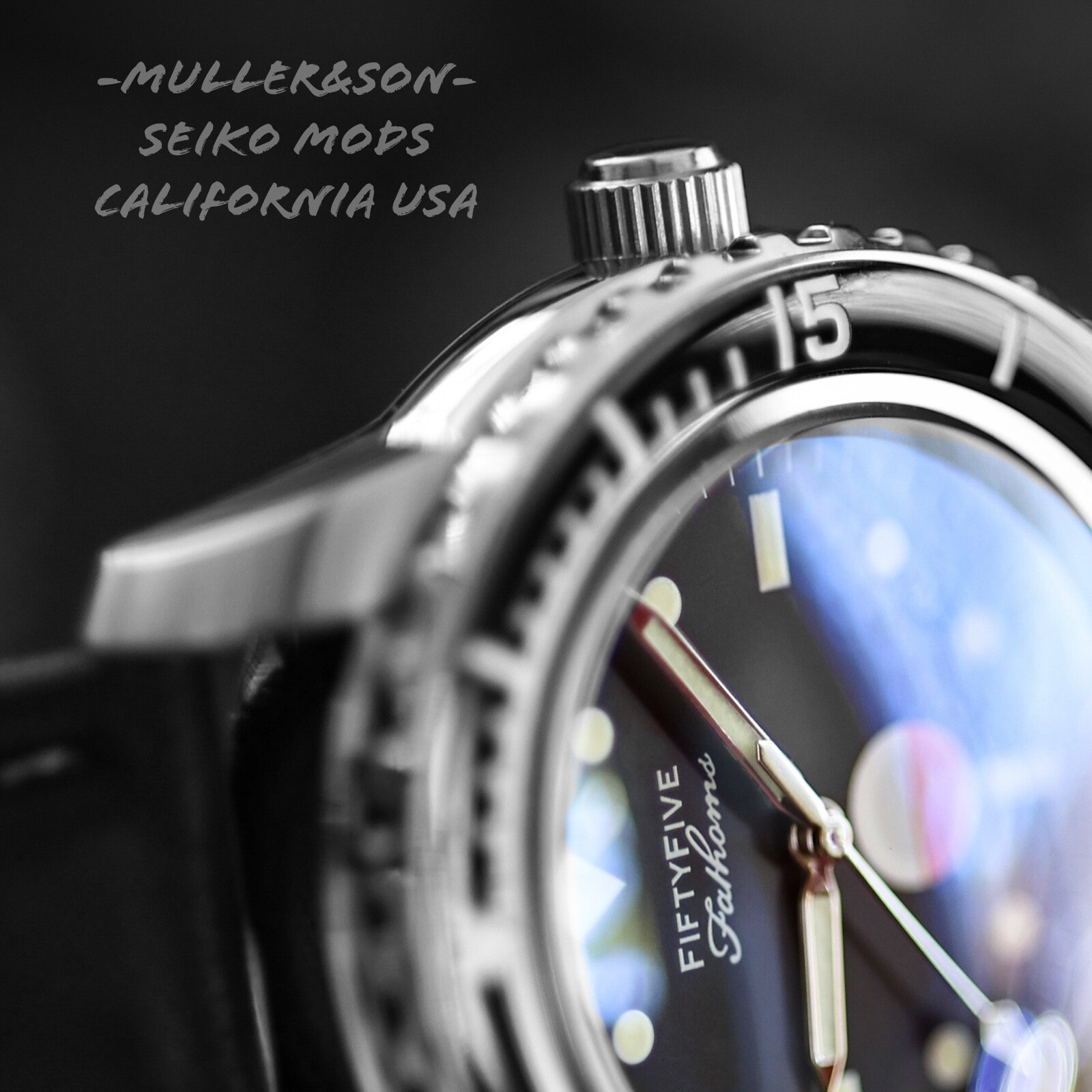 Pre-owned Müller&son Watch "mil-spec Supermod W/date" Seiko Snzh Fifty Five Fathoms Base