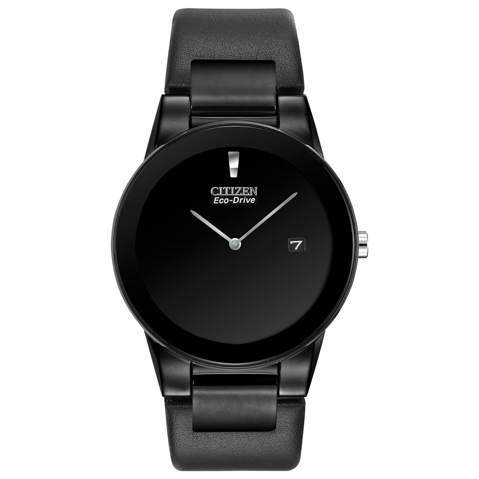 Citizen Eco-Drive Men's Axiom Black Leather Band Watch 40mm