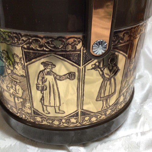 Vtg ATAPCO COPPER ICE BUCKET WITH Party SCENE