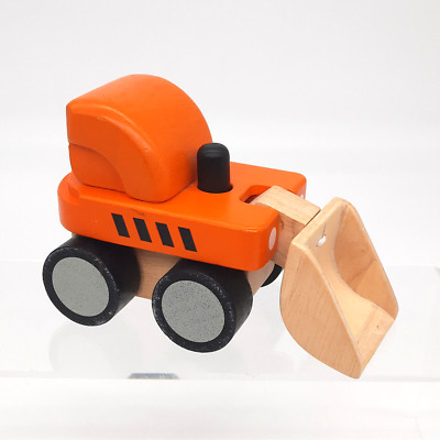 Wooden Hand Made Retro Toddler Digger Truck Construction Plan Toys Kids VIntage