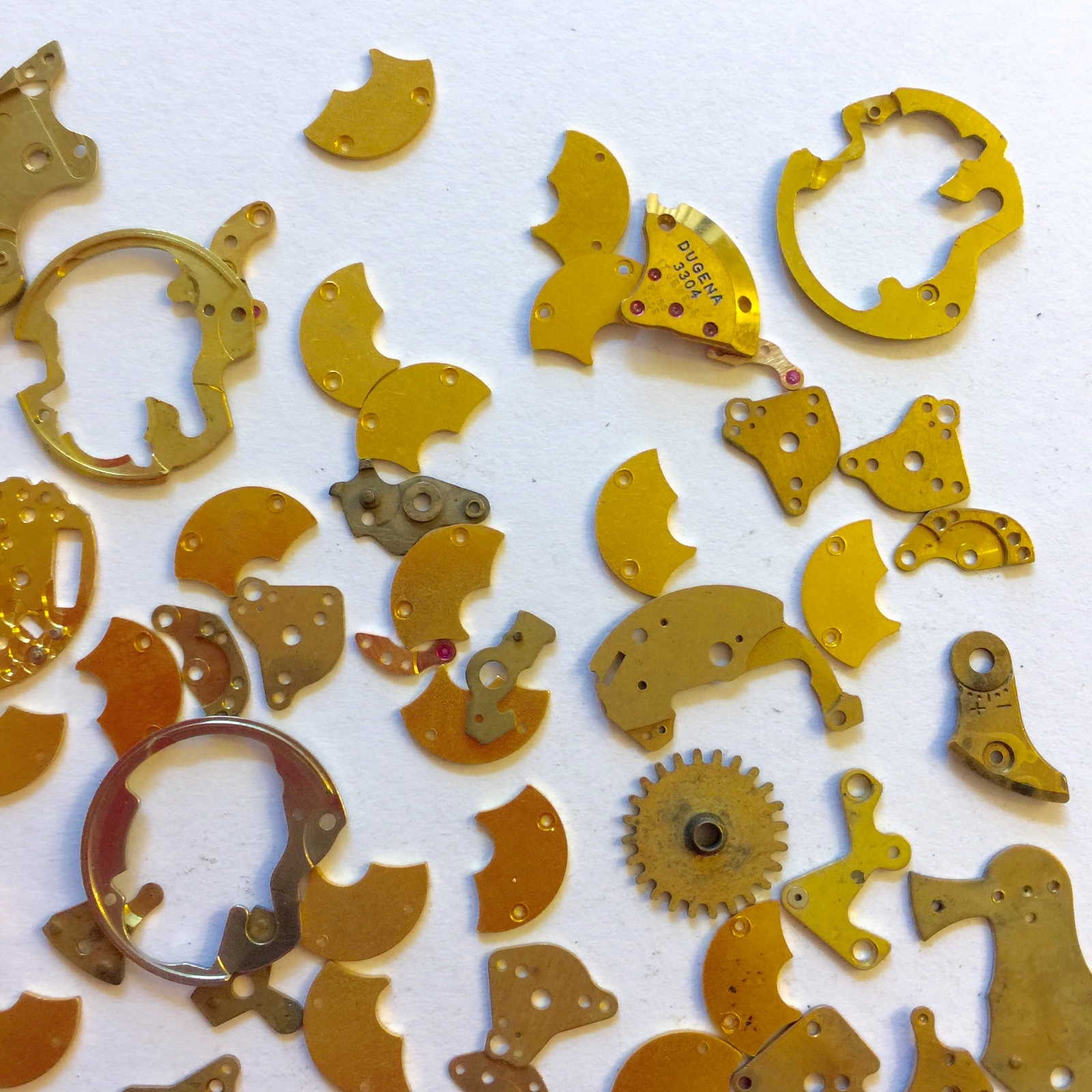 Steampunk Watch Parts Lot Gold Brass Plates Altered Art Old Unique