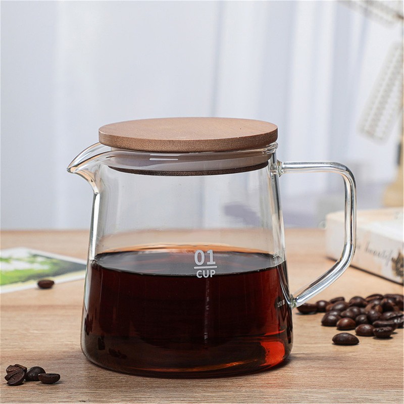 Glass Pitcher with Lid & Spout Large Teapot Liquid Dispenser Glass Coffee Pot