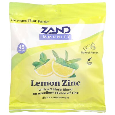 Immunity, Lemon Zinc Lozenges, Natural, 45 Lozenges