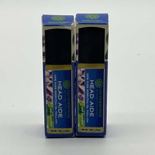 2pk Rare Essence Aromathapy Roll On HEAD AIDE Essential Oil Basil & Lavender
