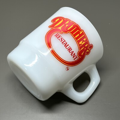Druther s Restaurant milk glass mug