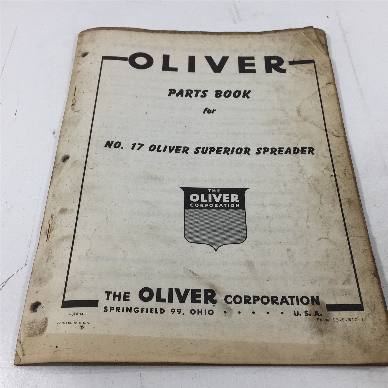 Genuine 1969 Oliver Parts Catalog For No 17 Superior