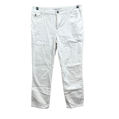 Chico's Womens Platinum Denim Jeans Ultimate Fit Stretch Slim Leg White Size 1*