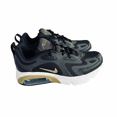  Nike Sz 3.5Y Big Kids Shoes Air Max 200 GS AT5627-003 Black Gold platform New