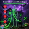 10Ft Green Chains Battery Operated Halloween Lights, Halloween Decorations Outdoor Indoor, 8 Modes Timer Lighted Prop Chains for Party Haunted House Skeleton Dog Creepy Costumes Cosplay