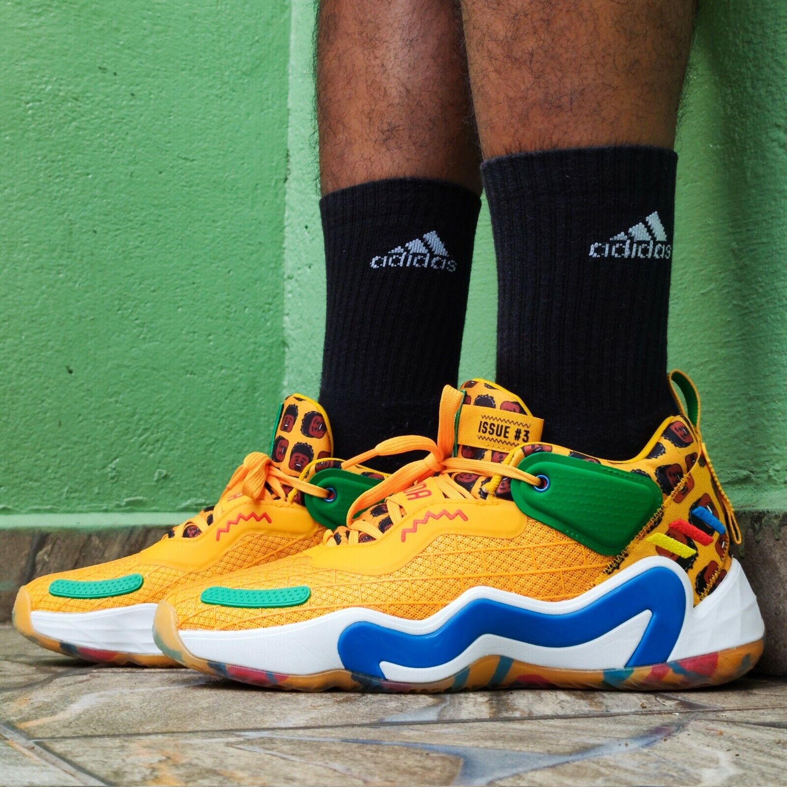 adidas D.O.N. Issue #3 LEGO Yellow Spida GZ5529 Men's adidas D.O.N. Issue #3 LEGO Yellow Spida GZ5529 Men's