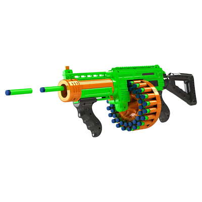Villainator Pump-Action Super-Drum Dart Blaster - Compatible with NERF Foam Dart