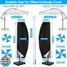 Waterproof Cantilever Umbrella Covers for 9FT to 12FT Outdoor Offset Umbrellas,420D Durable Fabric with Top Vent, Hem Drawstring Design and Zipper,Anti-UV Protection