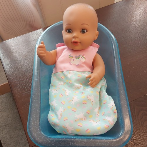 2016 Lauer Water Baby Doll Waterbabies Brown Hair Brown Eyes 15” with Bathtub