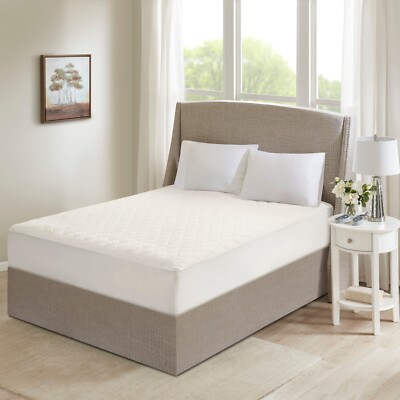 Beautyrest 100% Cotton Deep Pocket Heated Mattress Pad-20 Heat Settings 250 TC