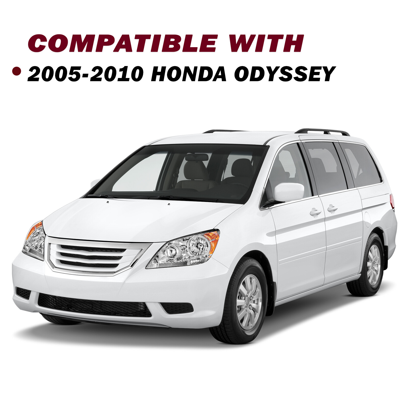 For 2005-2010 Honda Odyssey Chrome Housing Amber Corner Headlights Assembly Pair