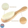Baby Hair Brush and Comb Set (4-Piece) for Newborn - Wooden Baby Hairbrush Set，A Beechwood Brush, Baby Airbag Brush, Beech Handle Brush, and Prevent Cradle Cap Silicone Brush - Ideal Registry Gift
