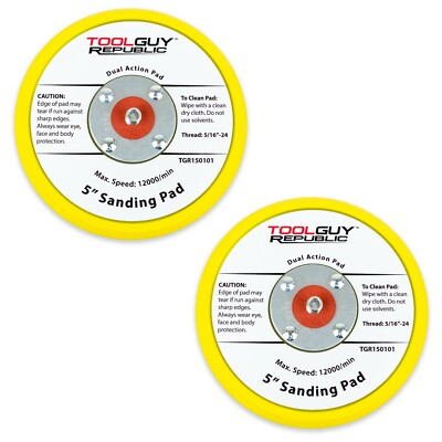 TGR 5'' Low Profile Hook and Loop Sanding Random Orbital Backup Pad (2 Pack)