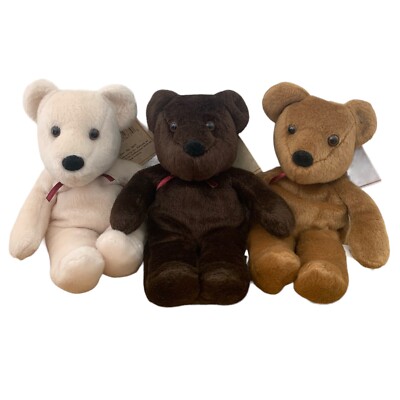 Russ Berrie Luv Pet Tidbit 8  Plush Bear Stuffed Animal NWT VTG 1990 s LOT OF 3