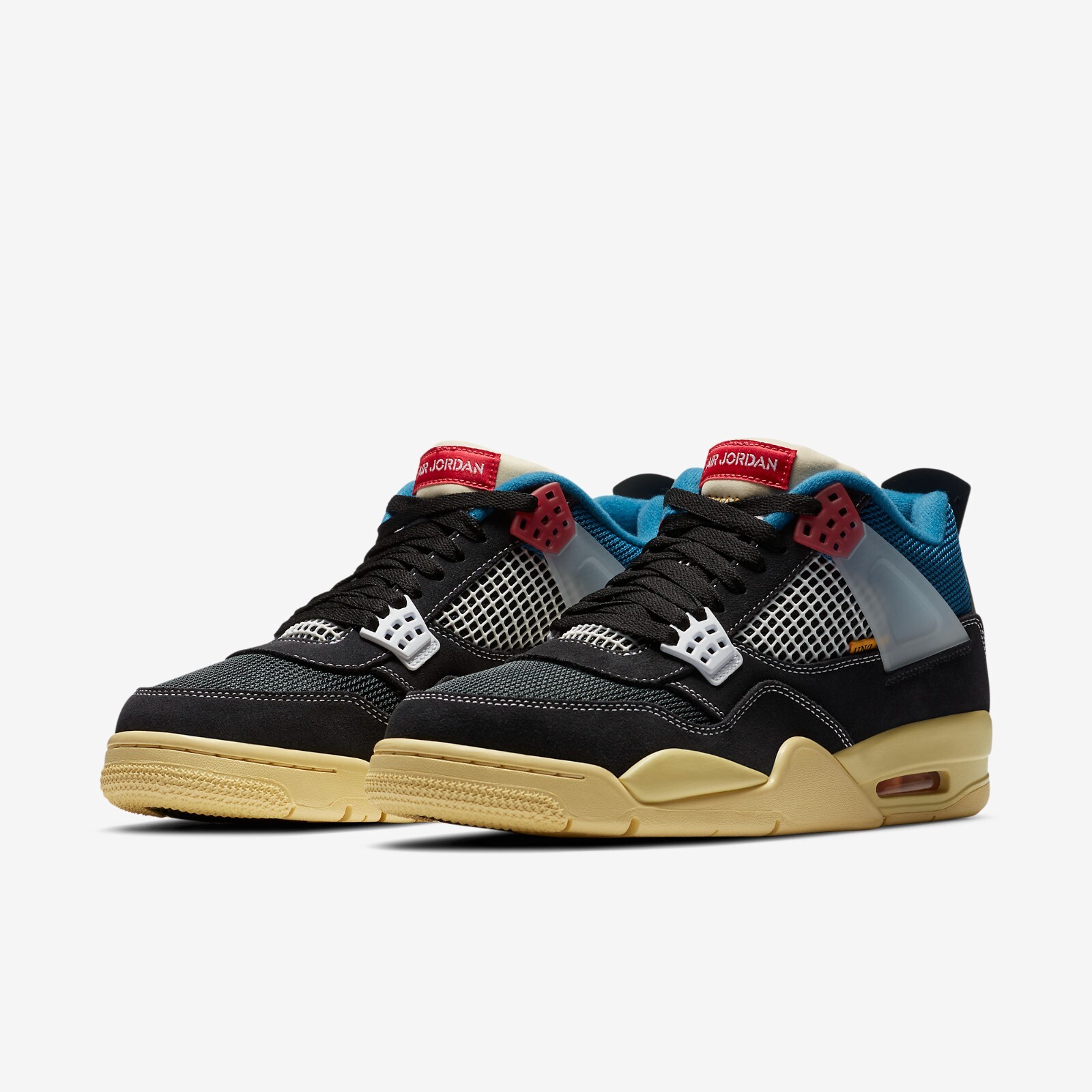 

Мужские кроссовки Jordan 4 x Union Retro Off Noir DC9533-001, Off-noir/brigade blue-dark smoke grey-light fusion red, Jordan 4 x Union Retro Off Noir