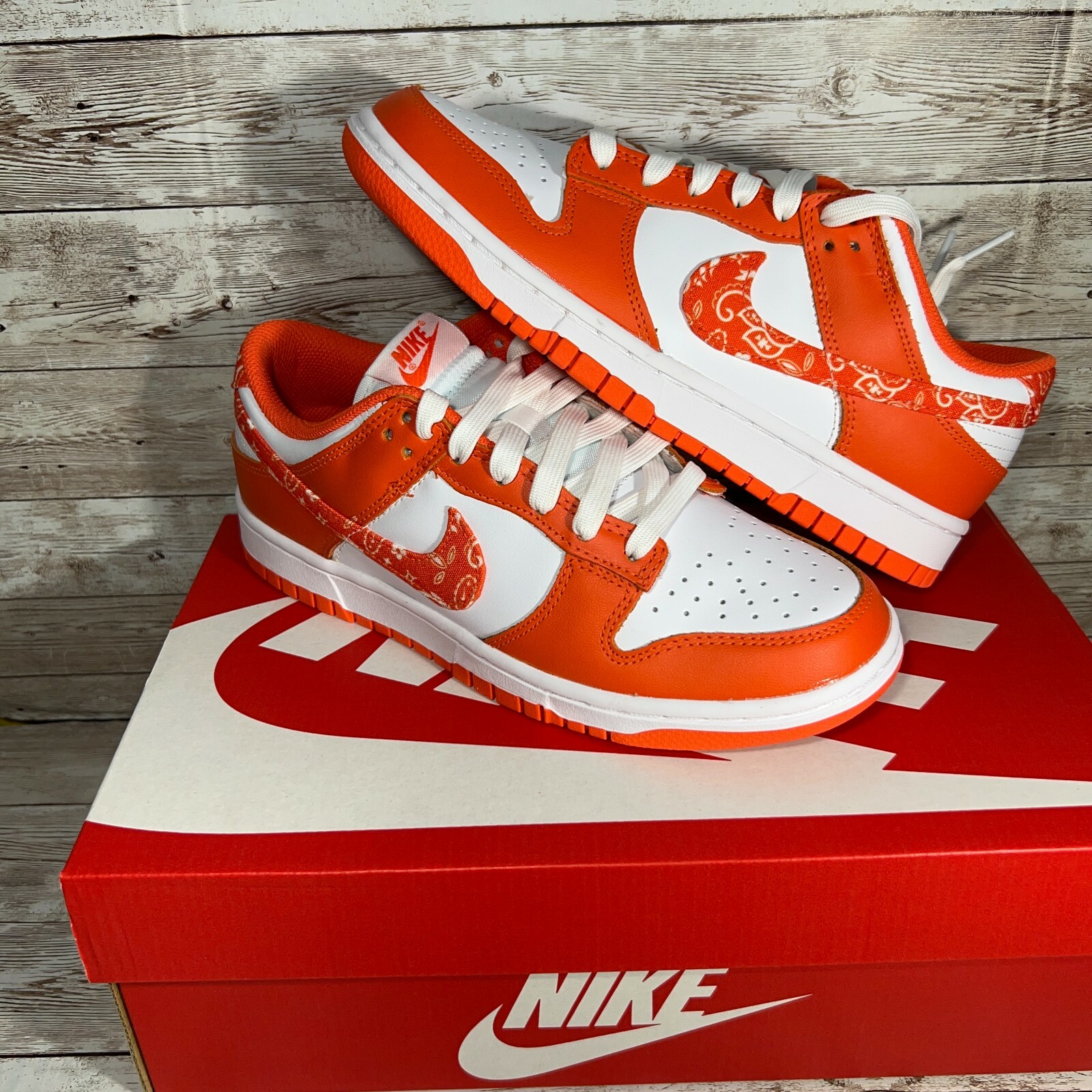 Nike Dunk Low Orange Paisley DH4401-103 Women's Size 8W Nike Dunk Low Orange Paisley DH4401-103 Women's Size 8W