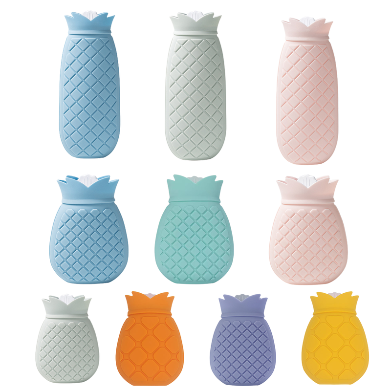 Silicone Hot Water Bottle Bag Cute Pineapple Hot Water Bottle Warm Water Bag