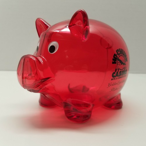 Ho Chunk Indian Casino Baraboo WI Players Club Souvenir Red Plastic Piggy Bank