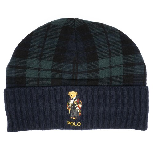 

[PC0565-361] Мужская шапка Polo Ralph Lauren в клетку с медведем, Синий