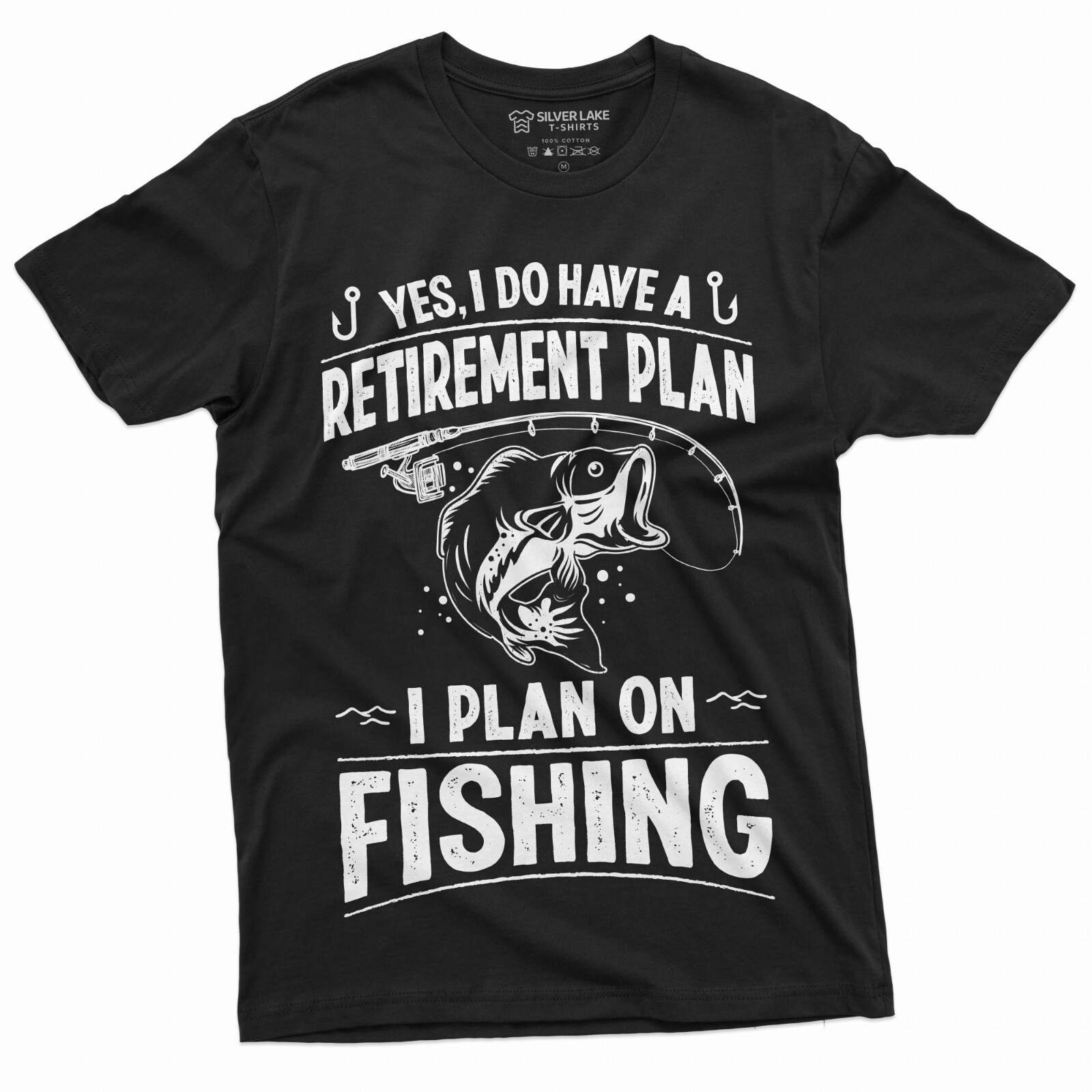 Retirement Plan Fishing T-shirt Mens Funny Retired Grandpa Dad Husband Tee Shirt