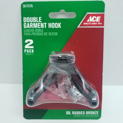 ACE Double Garment Hook Oil Rubbed Bronze 2 Pack   #5617576