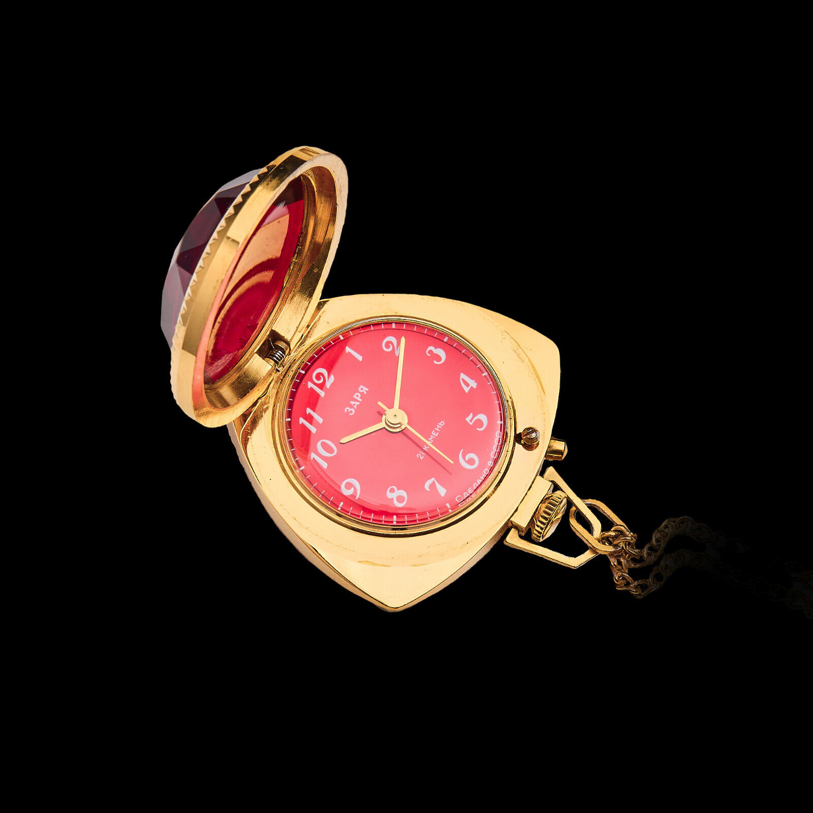 Women Watch Pendant Zaria Zarja Gold Plated Soviet Vintage