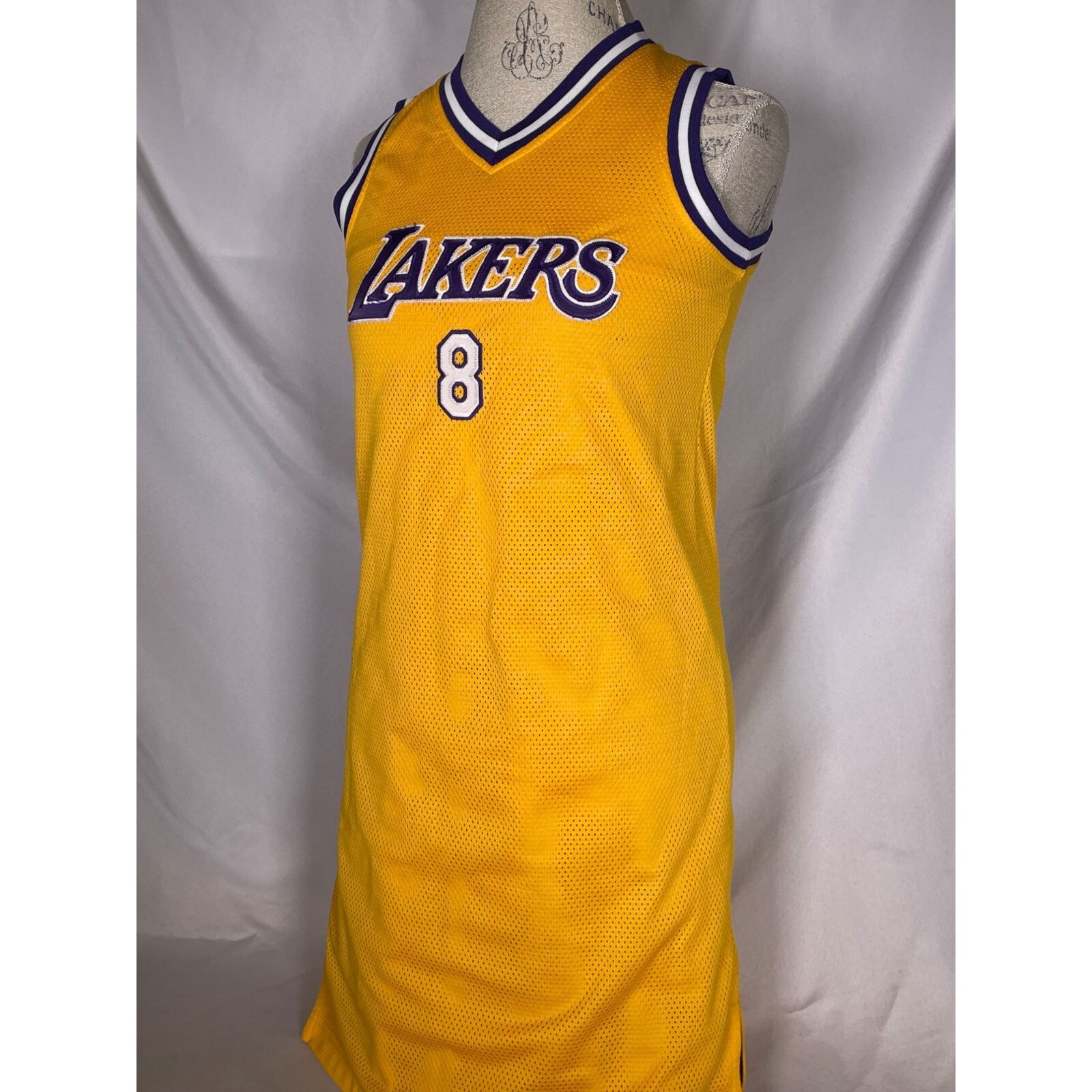 VTG Kobe Bryant #8 Los Angeles Lakers NBA Reebok Gold Jersey Dress Women's  SMALL | eBay