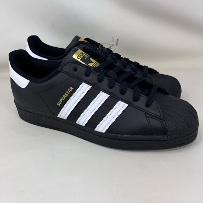 Adidas Originals Superstar Athletic Shoes Black White Men s Size 10.5