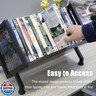 PUTNATRUE DVD and CD Storage Rack, Blu ray Storage Shelve Holds Up To 28 DVD Cases, Wooden Media Holder also Used for CDs, Video Game, Vhs Taps Storage, Retro Style Desktop organizer