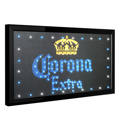 Corona Extra Framed & Flashing Hanging LED Sign, Bar Man Cave Game Room Decor