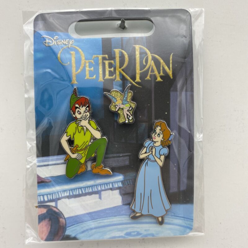 Disney Pin Peter Pan Tinkerbell & Wendy Flair Set 3 Trading Pins
