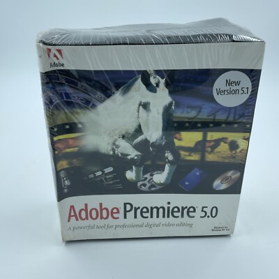 NEW Adobe Premiere 5.0 / 5.1 Big Box Full Version SEALED premier Windows 95 