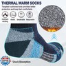 MOGGEI Merino Wool Hiking Socks for Men Thermal Warm Winter Cozy Crew Work Socks 5 Pairs Gifts Stocking Stuffers(Grey/Blue/Dark Blue/Black,L)