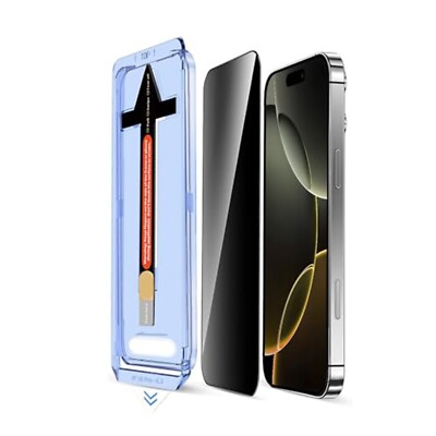 2-Pack Anti-spy Auto Alignment Privacy Screen Protector Fr iPhone 16 15 14 13 12